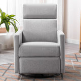 ZNTS Modern Upholstered Rocker Nursery Chair Plush Seating Glider Swivel Recliner Chair, Gray 09348183