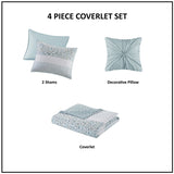 ZNTS King/Cal King 4 Piece Seersucker Quilt Set with Throw Pillow B035129016