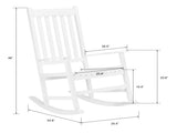 68.5*86*115CM Square Wooden Rocking Chair White 67747455