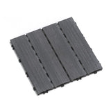 Patio Floor Tiles Pack of 22 WPC Wood-Plastic Composite Patio Deck Tiles DIY Interlocking Decking W206P201288