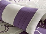 Printed Cotton Sateen Comforter Set Taupe Grey/Purple Twin/Twin XL B03596996