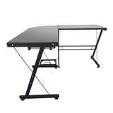 L-Shaped Durable Stalinite Splicing Computer Desk 402C Black 77159761