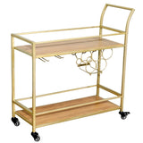 ZNTS Bar Serving Cart Gold 99092502