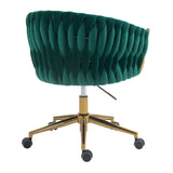 ZNTS Modern design the backrest is hand-woven Office chair,Vanity chairs with wheels,Height 89931105