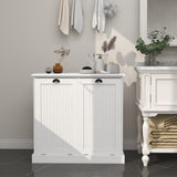Two-Compartment Tilt-Out Laundry Sorter Cabinet-White W112049950