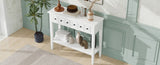 TREXM Rustic Console Table with Open Shelf, Rubber Wood Legs, Ideal for Entryways, Living Rooms, and N715P205077K