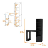Anson Computer Desk with 4-Tier Bookcase and 1-Door Cabinet B128P148654