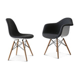 Daw Chair - Upholstered Fiberglass Cashmere-Granite Dark Grey B353P346386