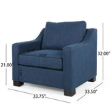 Upholstered Club Chair-Blue N758P268286B