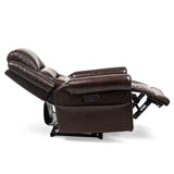 ZNTS Lazell Leather with Nailhead Double Power Recliner - Power Heardrest - Typy C - USB -Side Pocket 1911181606