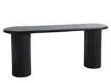Wood Table, Modern Black Table, 56" W fluted entryway table,Black Entry Table Narrow W2729P239171