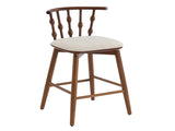 Doria Indoor Wooden Barstool, Walnut Finish With Beige Upholstery, Set of 2 N775P299416W