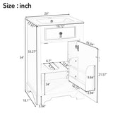 20-Inch Bathroom Vanity with Ceramic Sink, Soft Close Door, Adjustable Shelf, and Door-Mounted N729P192077K