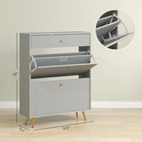 Gray shoe cabinet with adjustable shoe rack 17428289