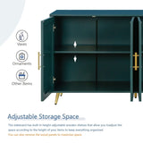 Wood TV Stand with Storage Cabinet & Adjustable Shelves, Media TV Console for Living Room W1445132035