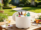 3-in-1 Outdoor Cooler Side Table, 6.2 Gallon Insulated Ice Bucket Table, All-Weather HDPE PP Patio 54429576
