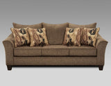 Camero Cafe Fabric Pillowback Sofa T2574P195796