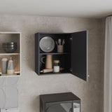 Wall Cabinet 23.6" H, with 1 Door and 2 Shelves, Black B097P250866