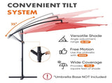 10FT Patio Umbrellas, 8 Ribs, UV Protection for Pool Garden Backyard Market, Red 14845783