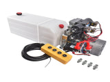Hydraulic Power Unit 8 Quart Double-Acting Hydraulic Pump 12V DC 1.6KW 3200 PSI for Dump Trailer, 02328386