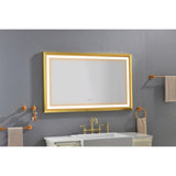 48x30 Inch LED Frontlit Bathroom Mirror with Metal Frame, Wall Mounted Vanity Mirror with Smart 52931184