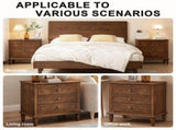 Farmhouse 3 Drawer Nightstand with Charging Station, Wood Dresser Chest of Drawers with USB & Type-C W3720P568498