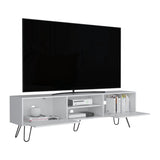 Vassel TV Stand, Entertainment Unit with Hinged Drawers and Hairpin Legs B070P173211