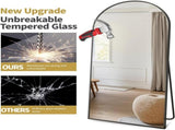 71"x26" Arched Full Length Mirror Freestanding Full Body Floor Mirror, Black 02152745