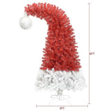 ZNTS 6FT Hinged Fir Artificial Fir Bent Top Christmas, Xmas Bendable Santa Hat Style Christmas PX292920AAJ