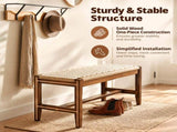 40 Inch Dining Bench, Solid Rubber Wood Frame with Hand-Woven Paper Rope 93350034