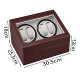 ZNTS Brown Leather Watch Winder Storage Auto Display Case Box 4 6 Automatic Rotation 27700804