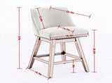 Counter Height Swivel Barstools, 26'' H Seat Height Upholstered Bar Stools Set of 2, Fabric in Ivory W1143P151490