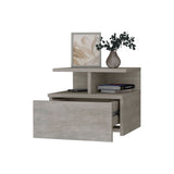 Concrete Gray 2-Tier Shelf Floating Nightstand B062P175169