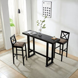 Bar Chair Counter Height Stool with Backrest, Padded Seat & Footrest, Wood Kitchen Island Chair, W2582P170703