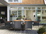 7 Piece Patio Dining Set, Outdoor Patio Conversation Set with Acacia Wood Table Top and Rattan 57865611