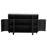 U_Style Curved Design Storage Cabinet made of Fraxinus Mandschuric Solid Wood Veneer, Featuring Four N711P247437B