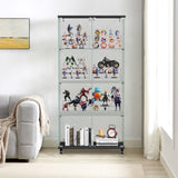 4 Tier Glass Display, Double Door Glass with Two Locks, Floor Standing Storage W1668P241906