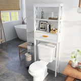 ZNTS Over-the-Toilet Storage Cabinet White with one Drawer and 2 Shelves Space Saver Bathroom Rack W28227728