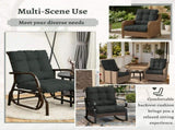 Outdoor High Back Chair Cushions Set of 2, 42"x21"x4" Tufted Waterproof Patio Cushion for Rocking & 51827174