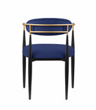 ZNTS Modern Contemporary 2pcs Side Chairs Blue Fabric Upholstered Ultra Stylish Chairs Set B011139602