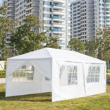 ZNTS 3 x 6m Six Sides Two Doors Waterproof Tent with Spiral Tubes White 13319883