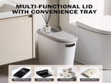 2 Packs Bathroom Trash Can, 2.6 Gallon Small Plastic Garbage Bucket Bin with Lid, White 23804406