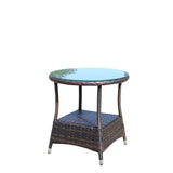 ZNTS Outdoor patio Furniture 1 Round Coffee Table with clear tempered glass W209P237532