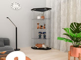 Glass Display Cabinet with 4 Shelves,Pentagon,Curio Cabinets for Living Room, Bedroom, Office, Black W1806P476367