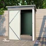 ZNTS Patio, Lawn & Garden,5*3FT Outdoor Storage ,Tool with Sloping Roof and Lockable Door,Metal W1598P152935