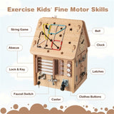 Playhouse Multi-purpose Busy House with Sensory Games and Interior Storage Space Games 09225353