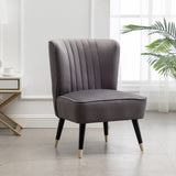 ZNTS Elon Contemporary Velvet Upholstered Accent Chair, Gray T2574P172742