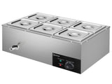 110V 1200W 3L*6 Stainless Steel Small Six Plates Heating Food Warming Soup Pool Silver 47456764