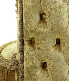 Gold Vanity Stool with Button Tufted B062P215391