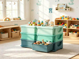 Green 3 Tier Kids Organizer 6 Drawers Storage Unit, for Bedroom, Nursery, Kindergarten, Boys & 10916829